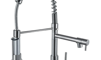 Baterie de bucătărie cu duș extractibil – design arc înalt, monocomandă