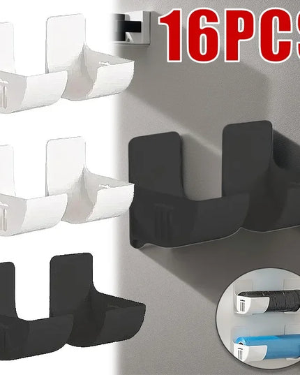 Set 16 Suporturi pentru Depozitare accesorii, Fără Găurire – Montabile pe Perete pentru Bucătărie, Baie sau Dormitor
