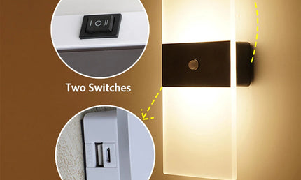 Aplica LED Modernă cu Senzor Tactil și Mișcare – Lumină Nocturnă pentru Dormitor