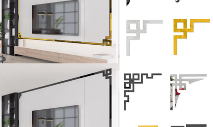 Set Autocolante Oglinzi Acrilice pentru Colțuri, Autoadezive, Decorare Perete, Mobilă, Geamuri, Oglinzi