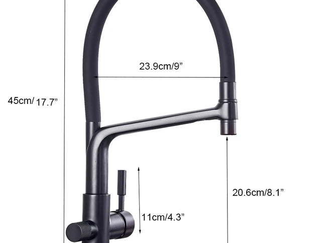 Baterie Bucătărie Aurie Periată – Mixer pentru Apă Caldă și Rece cu Filtru Integrat