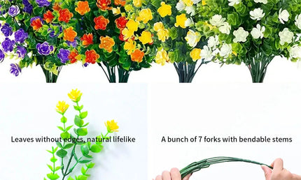 Buchet de Flori Artificiale Rezistente la UV - Decorațiuni Elegante pentru Interior și Exterior