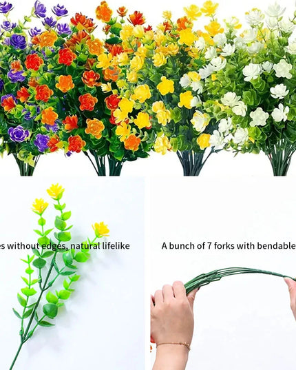 Buchet de Flori Artificiale Rezistente la UV - Decorațiuni Elegante pentru Interior și Exterior