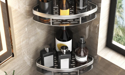 Raft suspendat pentru Baie, Fără Găurire - Organizator Elegant din Aluminiu