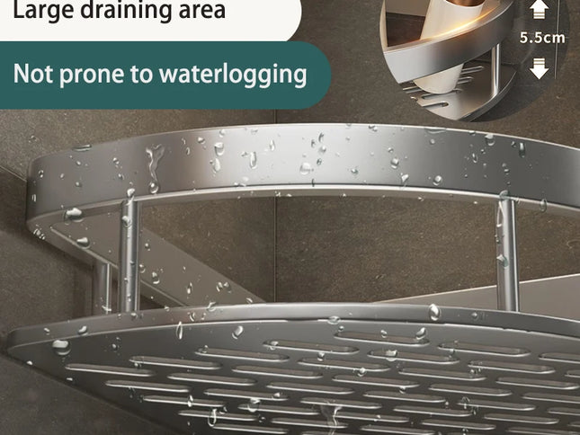 Raft suspendat pentru Baie, Fără Găurire - Organizator Elegant din Aluminiu