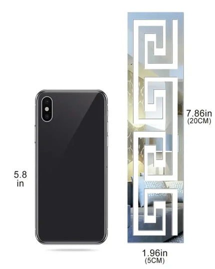 Autocolante Oglinzi Acrilice 3D, 12 Bucăți, 20x5cm, Ideal pentru Decorarea Colțurilor și Tavanelor, Autoadezive