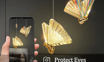 Lustră LED Fluture Nordic – Lampă Suspendată Modernă pentru Dormitor, Living și Bucătărie