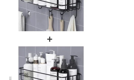 Suport de perete în Stil Japonez, pentru organizarea accesoriilor și produselor de îngrijire