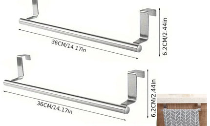 Suport de Ușă pentru Prosoape și Accesorii din Oțel Inoxidabil – Suport Suspendat Fără Găurire, Ideal pentru Baie și Bucătărie