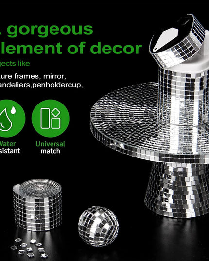 Banda Adeziva tip Oglinda pentru Decorațiuni Interioare și Proiecte DIY