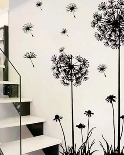 Stickere pentru Perete cu Păpădie Neagră - Decor pentru Living, Dormitor, Articole de Decorațiuni pentru Casă