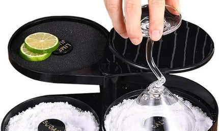Cutie Rotativă cu 3 Niveluri pentru Decorarea Marginii Cocktailurilor