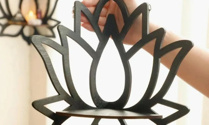 Raft de Perete Flotant Lotus – Decor Modern din Lemn pentru Casă
