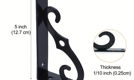 Consolă decorativă de perete, pentru rafturi, în formă de L - set 2 buc