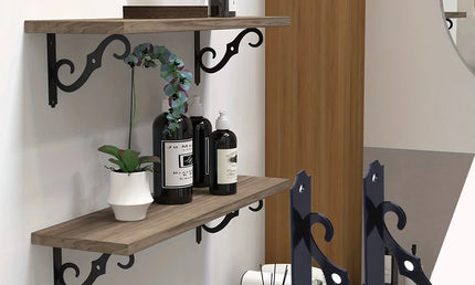 Consolă decorativă de perete, pentru rafturi, în formă de L - set 2 buc