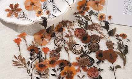 Set de 40 Autocolante Floral Vintage, Ideal pentru Proiecte DIY, Scrapbooking și Jurnale