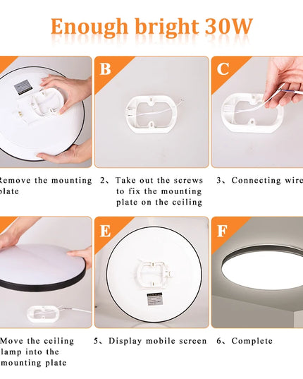 AquaGlow Ultra – Plafonieră LED Ultra-Subțire și Rezistentă la Apă