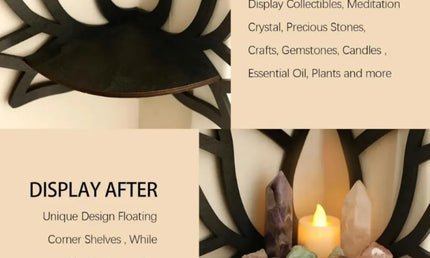 Raft de Perete Flotant Lotus – Decor Modern din Lemn pentru Casă
