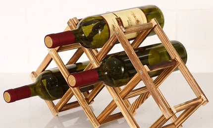Suport din lemn pentru depozitare sticle de vin -  pentru 6/10 Sticle