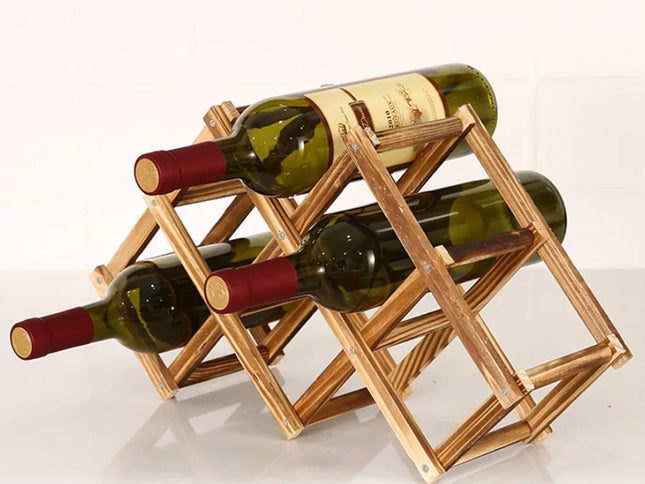 Suport din lemn pentru depozitare sticle de vin -  pentru 6/10 Sticle