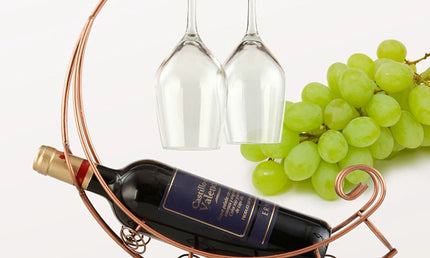 Suport Vintage pentru Sticle de Vin - Suport Sticle de Vin în Formă de Corabie cu Design Creativ Luxos și Pahare Suspendate