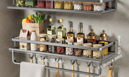 Raft Organizator Multifuncțional de Perete din Aluminiu