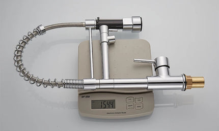 Baterie de bucătărie cu duș extractibil – design arc înalt, monocomandă