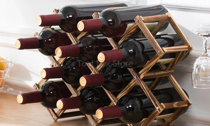 Suport din lemn pentru depozitare sticle de vin -  pentru 6/10 Sticle