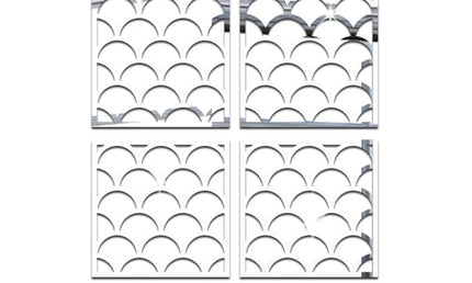 Set de 4 Autocolante Oglinzi 3D în Formă de Floare, Autoadezive, pentru Decorarea Mobilierului și Peretilor