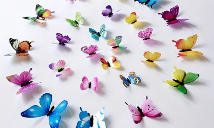 Set 12 Fluturi 3D Luminoși – Autocolante Creativ DIY pentru Pereți