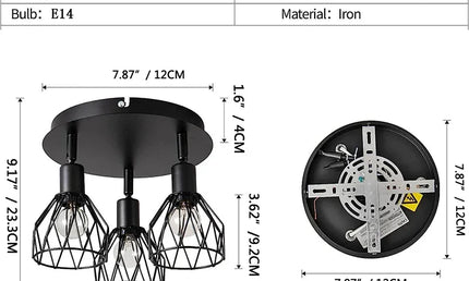 Lustră pentru Tavan – Stil Industrial Minimalist American