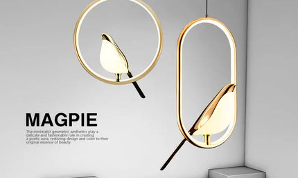 Lustră LED Păsăruță Magpie – Lampă Suspendată Modernă pentru Dormitor și Living