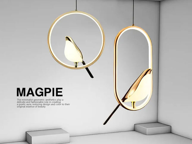 Lustră LED Păsăruță Magpie – Lampă Suspendată Modernă pentru Dormitor și Living
