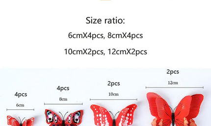 Set 12 Fluturi 3D Magnetici – Decor pentru Frigider și Pereți