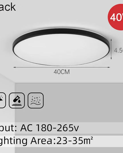 AquaGlow Ultra – Plafonieră LED Ultra-Subțire și Rezistentă la Apă