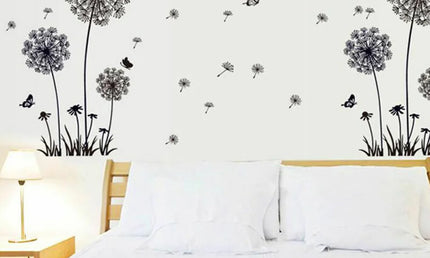 Stickere pentru Perete cu Păpădie Neagră - Decor pentru Living, Dormitor, Articole de Decorațiuni pentru Casă