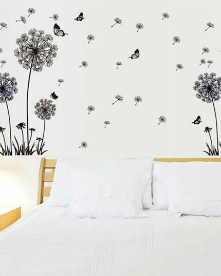 Stickere pentru Perete cu Păpădie Neagră - Decor pentru Living, Dormitor, Articole de Decorațiuni pentru Casă