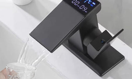 Robinet Inteligent cu Afișaj Digital LED – Mixer pentru Lavoar, Apă Caldă și Rece