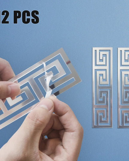 Autocolante Oglinzi Acrilice 3D, 12 Bucăți, 20x5cm, Ideal pentru Decorarea Colțurilor și Tavanelor, Autoadezive