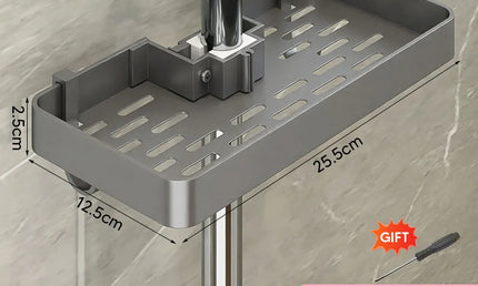 Raft Organizator din Aluminiu cu Suport pentru Prosoape – Fără Găurire