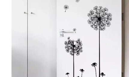 Stickere pentru Perete cu Păpădie Neagră - Decor pentru Living, Dormitor, Articole de Decorațiuni pentru Casă
