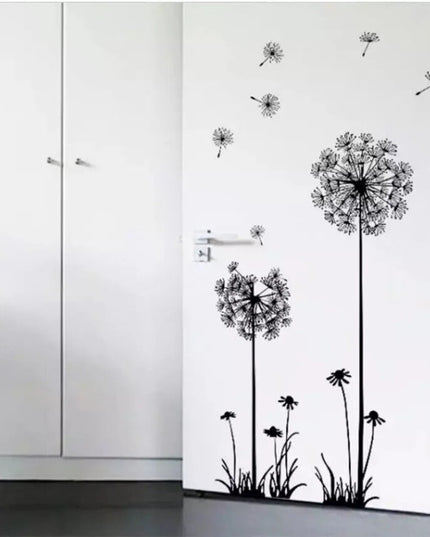 Stickere pentru Perete cu Păpădie Neagră - Decor pentru Living, Dormitor, Articole de Decorațiuni pentru Casă