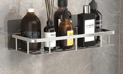 Raft Baie SmartFix - Suport Fără Găurire cu Autocolant, Organizat de Makeup din Aluminiu
