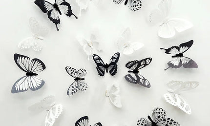 Fluturi 3D Cristal (18 Bucăți) - Decorațiuni Artistice pentru Perete