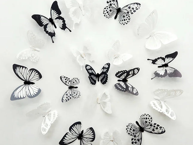 Fluturi 3D Cristal (18 Bucăți) - Decorațiuni Artistice pentru Perete